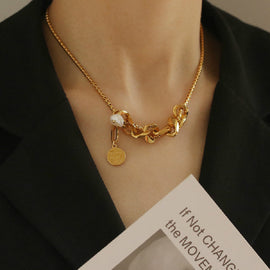 Hip Hop Gold Clavicle Chain Necklace for Women